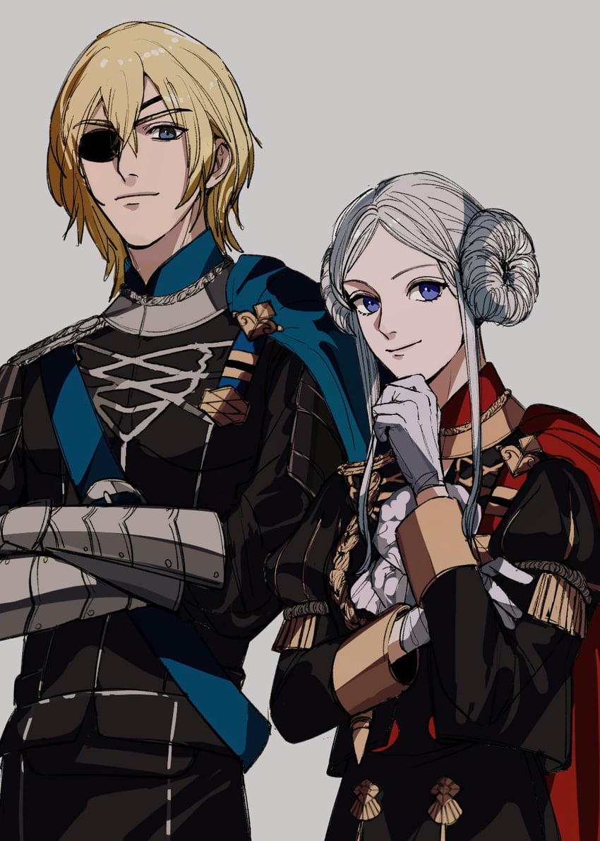 edelgard von hresvelg and dimitri alexandre blaiddyd (fire emblem and 1 more) drawn by amikoiiko