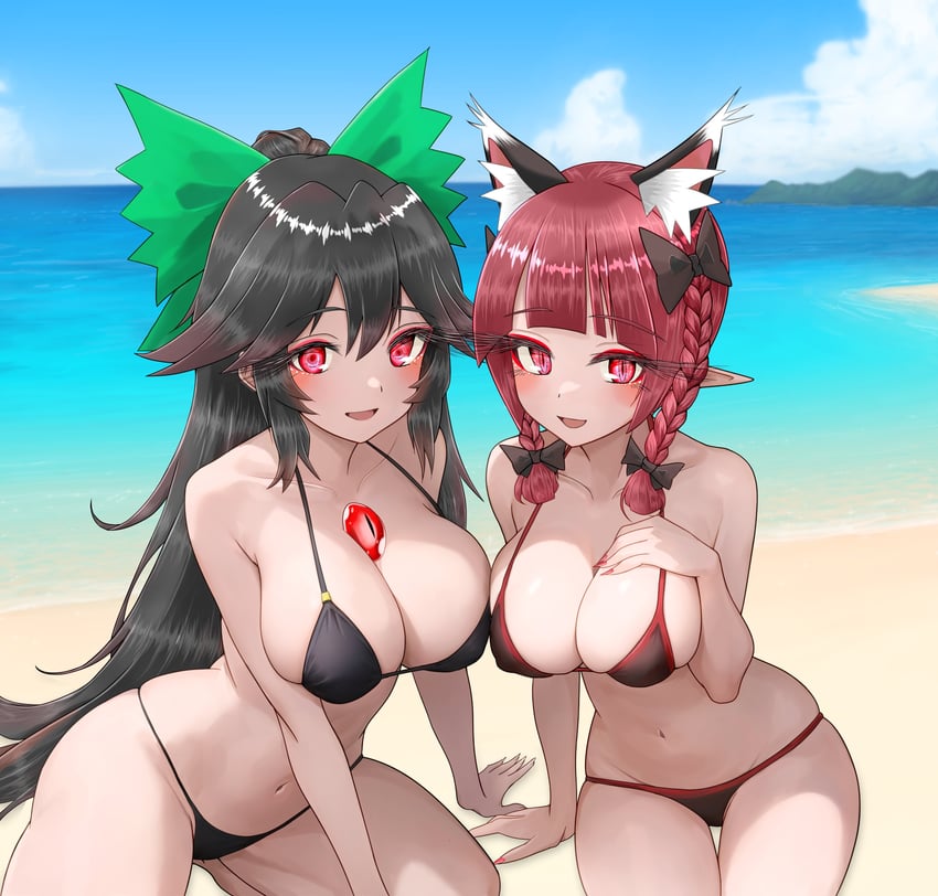 kaenbyou rin and reiuji utsuho (touhou) drawn by sugar_you