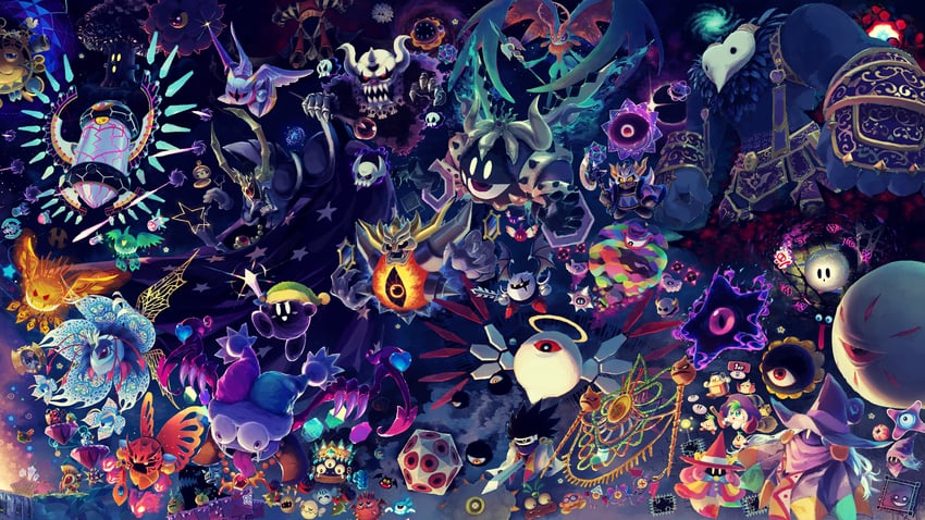 kirby, magolor, marx, morpho knight, dark matter, and 78 more (kirby and 19 more) drawn by suyasuyabi