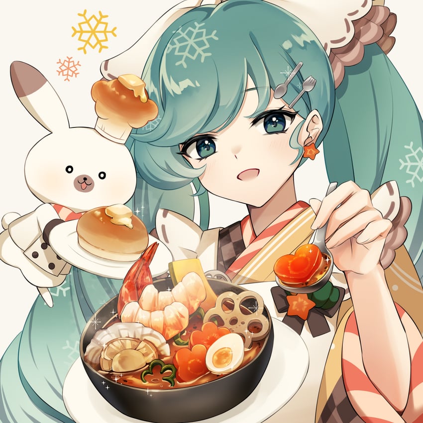 hatsune miku, yuki miku, and rabbit yukine (vocaloid) drawn by iluka_(ffv7)