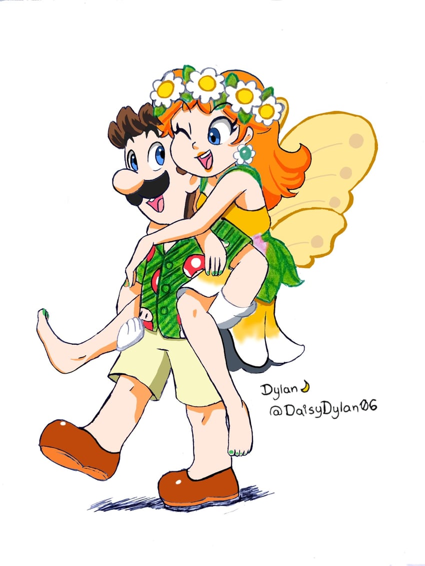 luigi and princess daisy (mario and 2 more) drawn by daisydylan06