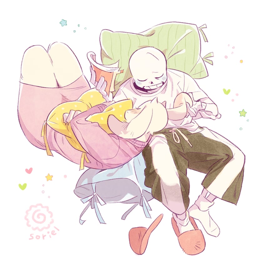 sans and toriel (undertale) drawn by taku_(taku_10288)