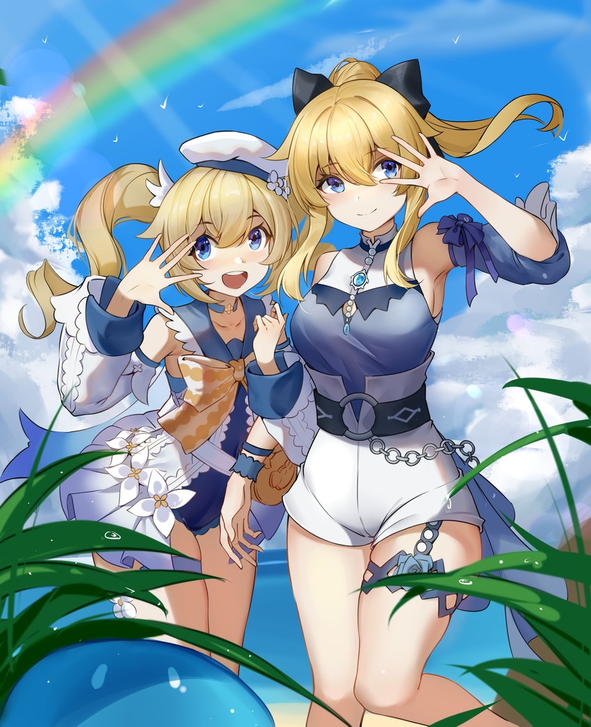barbara and jean (genshin impact) drawn by shenqi_xiao_hong_zai_nali
