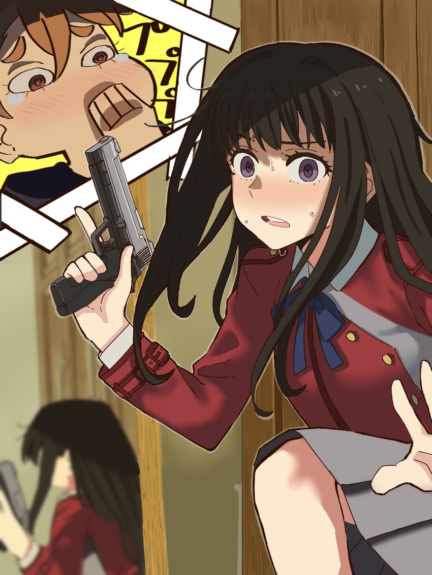 nishikigi chisato, inoue takina, and otome sakura (lycoris recoil) drawn by user_fexy5783