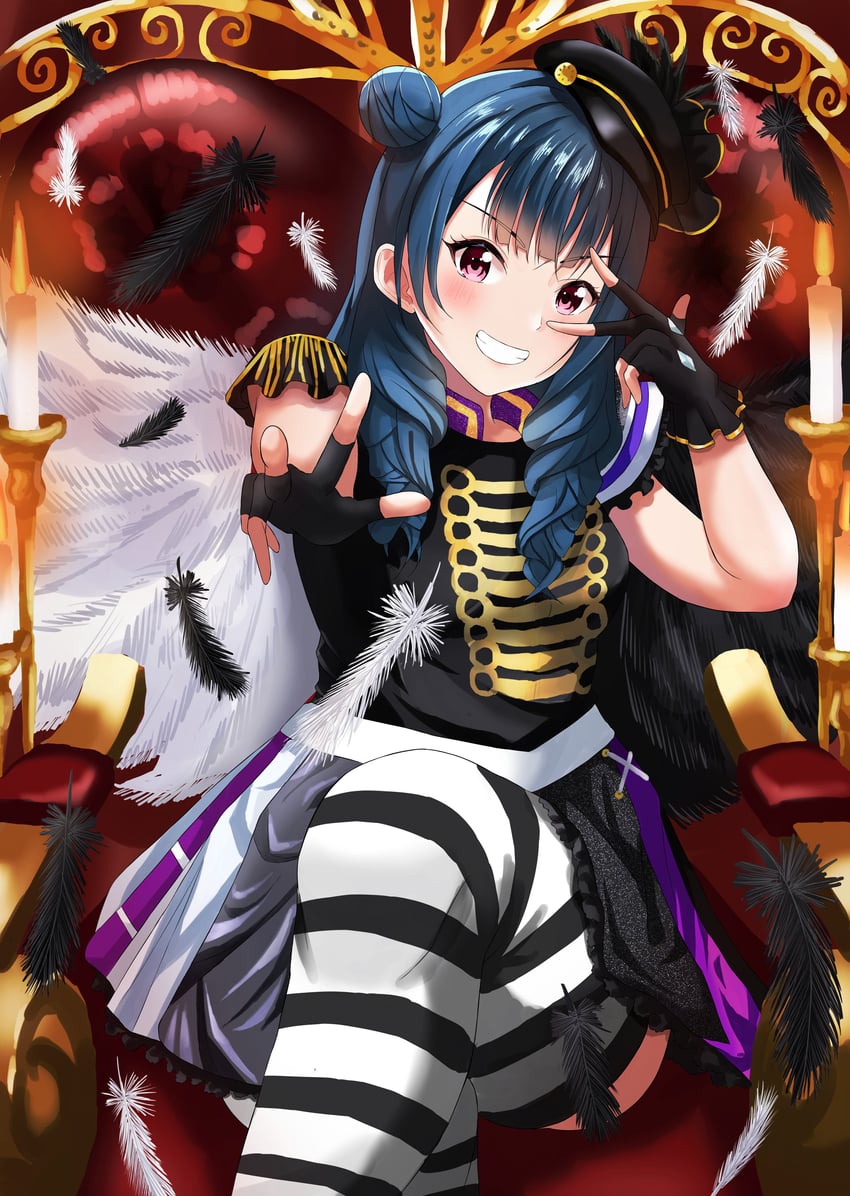 tsushima yoshiko (love live! and 1 more) drawn by momouninego