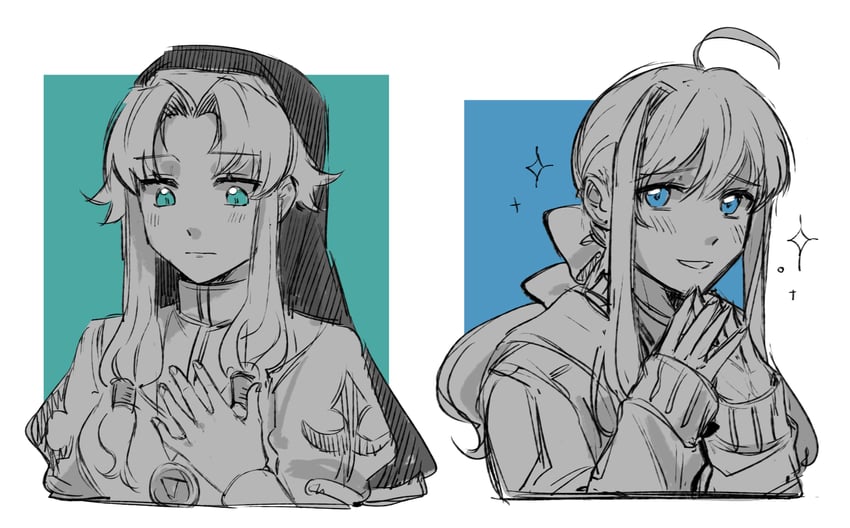 tita russell and ries argent (eiyuu densetsu and 1 more) drawn by leorlontyan
