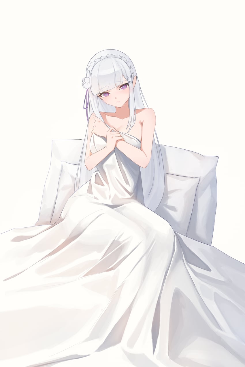 emilia (re:zero kara hajimeru isekai seikatsu) drawn by qazplm951