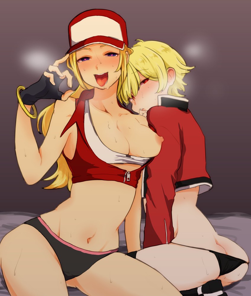 terry bogard and rock howard (the king of fighters and 2 more) drawn by mikukoro