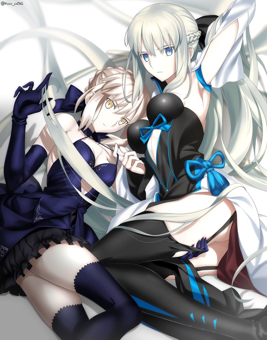 artoria pendragon, saber alter, and morgan le fay (fate and 1 more) drawn by foo_(pixiv54892036)