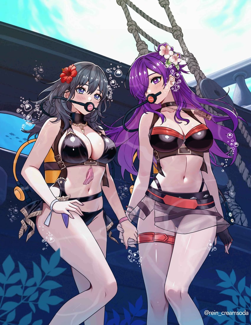 female byleth and female shez (fire emblem and 3 more) drawn by rein_creamsoda