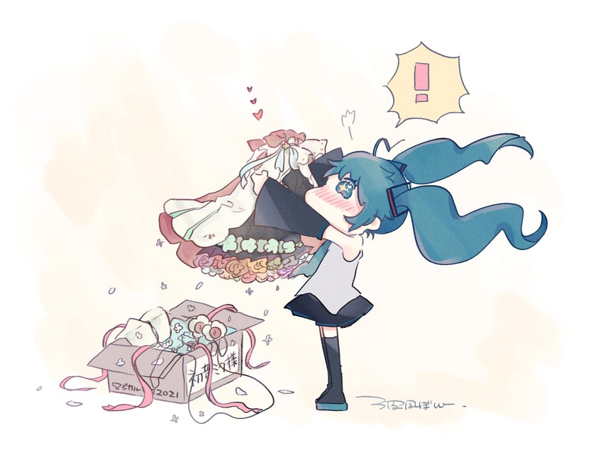 hatsune miku and magical mirai miku (vocaloid and 1 more) drawn by namikaze_bon