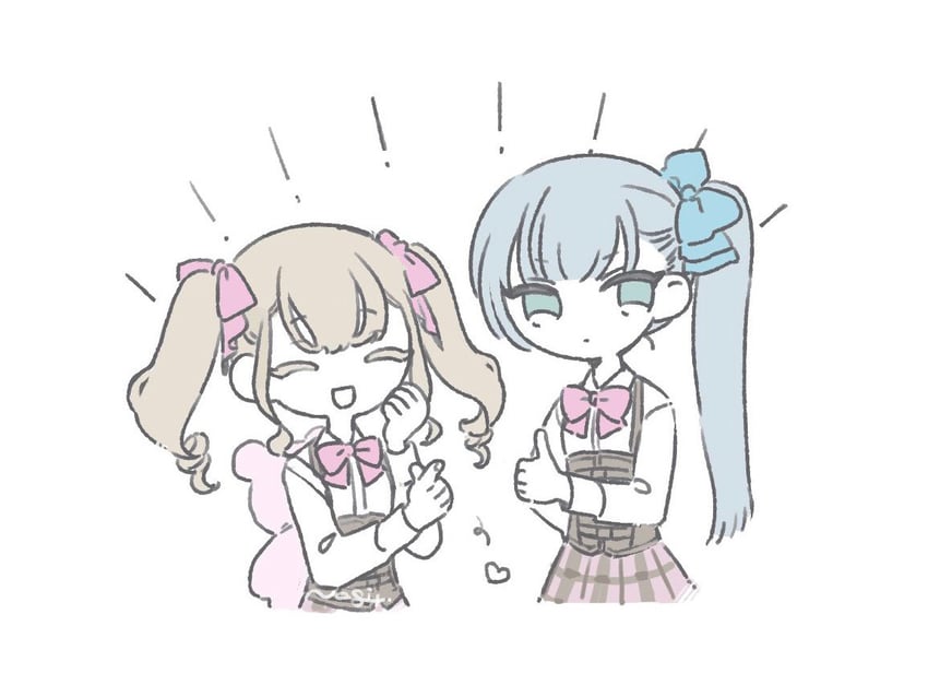 houjou monica asahi and narumi clara yuuko (assault lily) drawn by nagi_(namae11x)