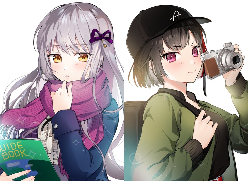 mitake ran and minato yukina (bang dream!) drawn by bari_dal