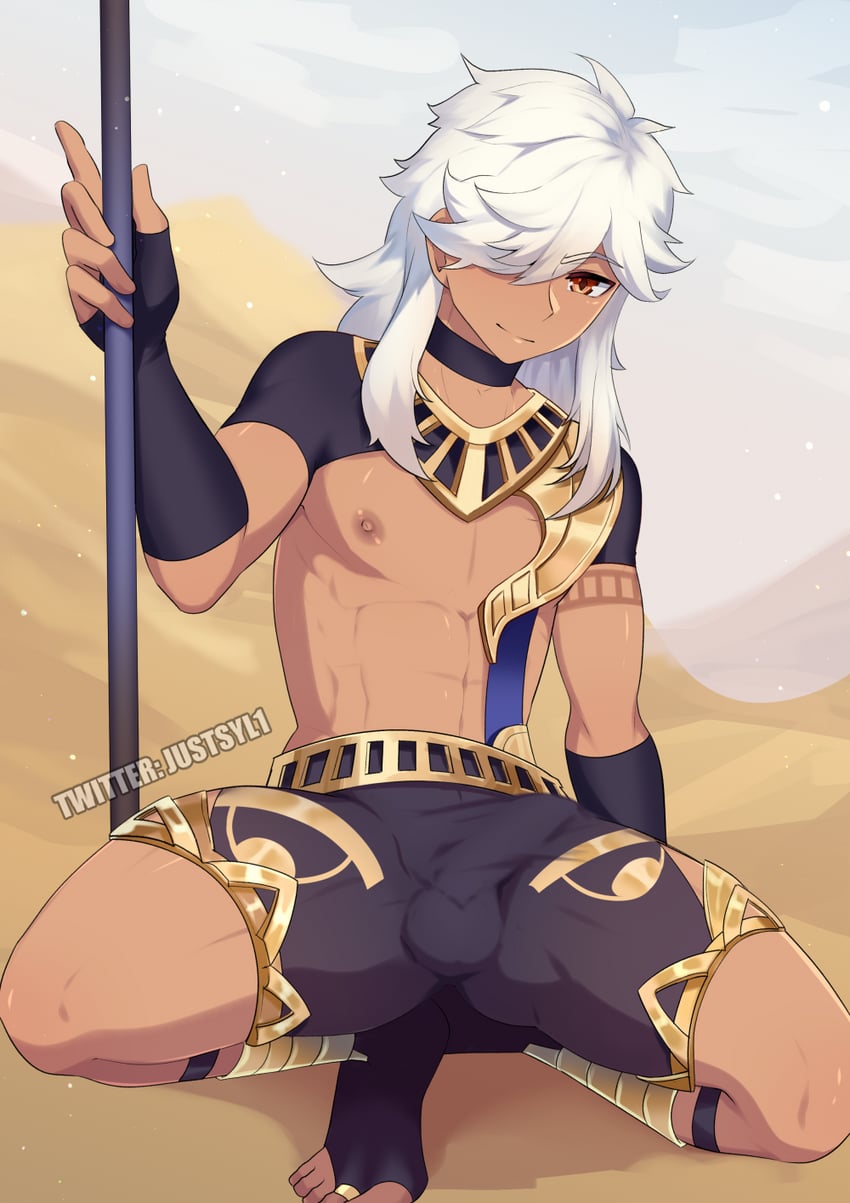 cyno (genshin impact) drawn by justsyl