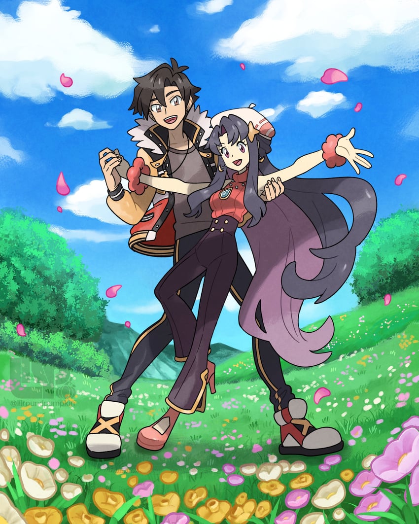dawn, ethan, and young couple (pokemon and 1 more) drawn by lilroundpumpkin