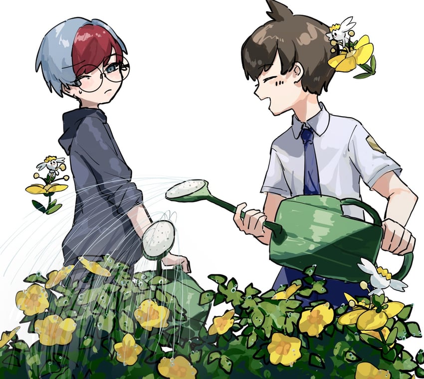 florian, penny, and flabebe (pokemon and 1 more) drawn by zui_fz