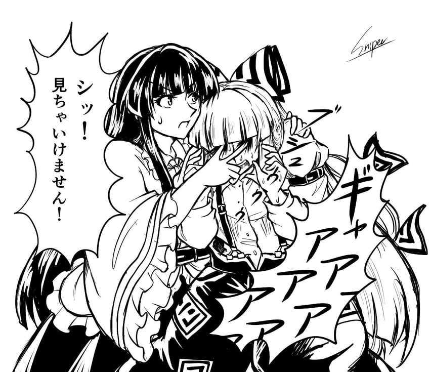 fujiwara no mokou and houraisan kaguya (touhou) drawn by sniper16783072