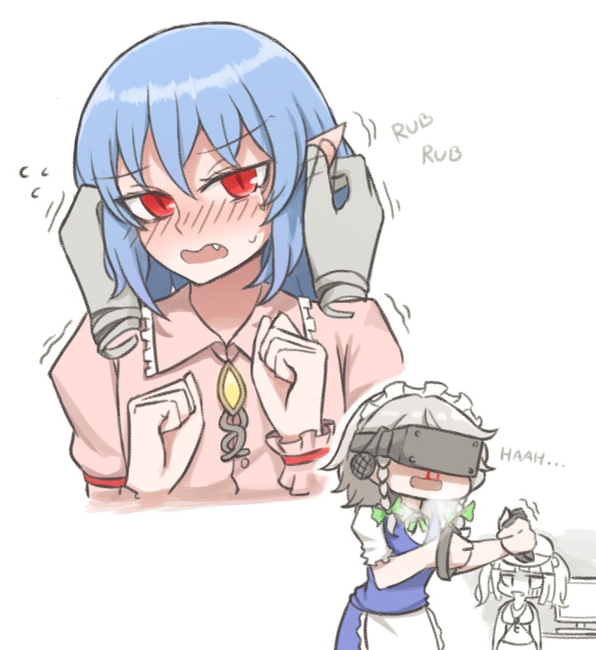 remilia scarlet, izayoi sakuya, and kawashiro nitori (touhou) drawn by mata_(matasoup)