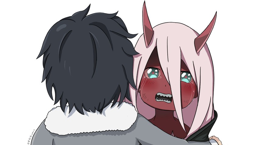 zero two and hiro (darling in the franxx) drawn by xiaoying_yuan