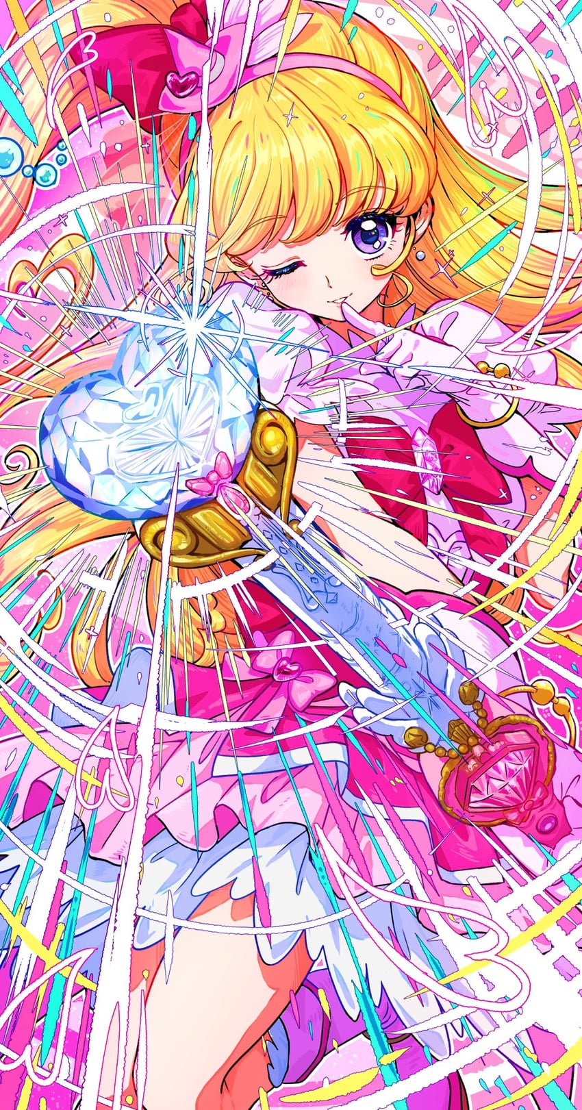 asahina mirai and cure miracle (precure and 1 more) drawn by wanowanoji67
