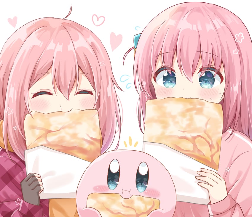 gotoh hitori, kirby, and kagamihara nadeshiko (bocchi the rock! and 2 more) drawn by mike_mochi