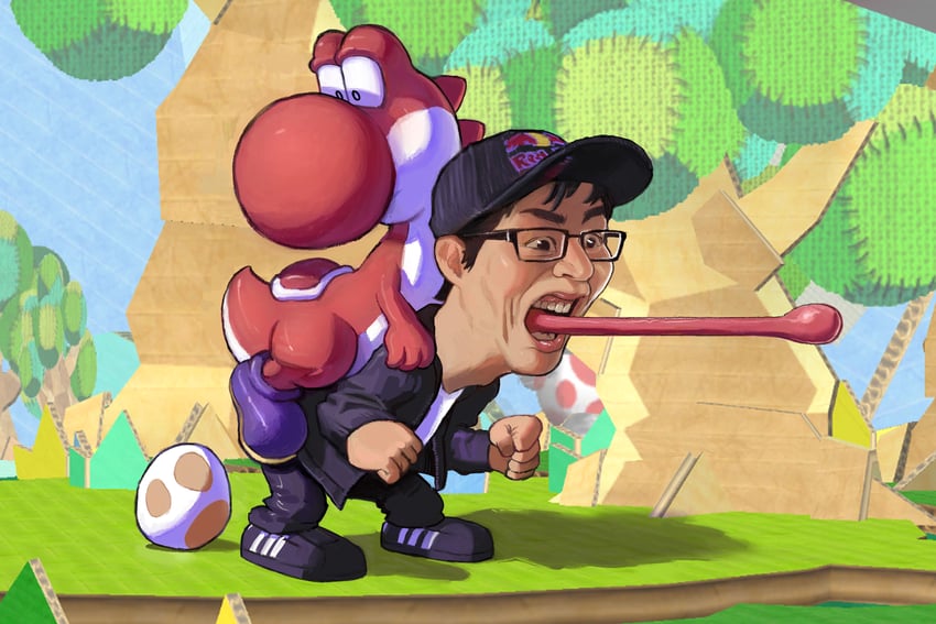 yoshi, red yoshi, pak e. derm, and amsa (mario and 3 more) drawn by monotheon