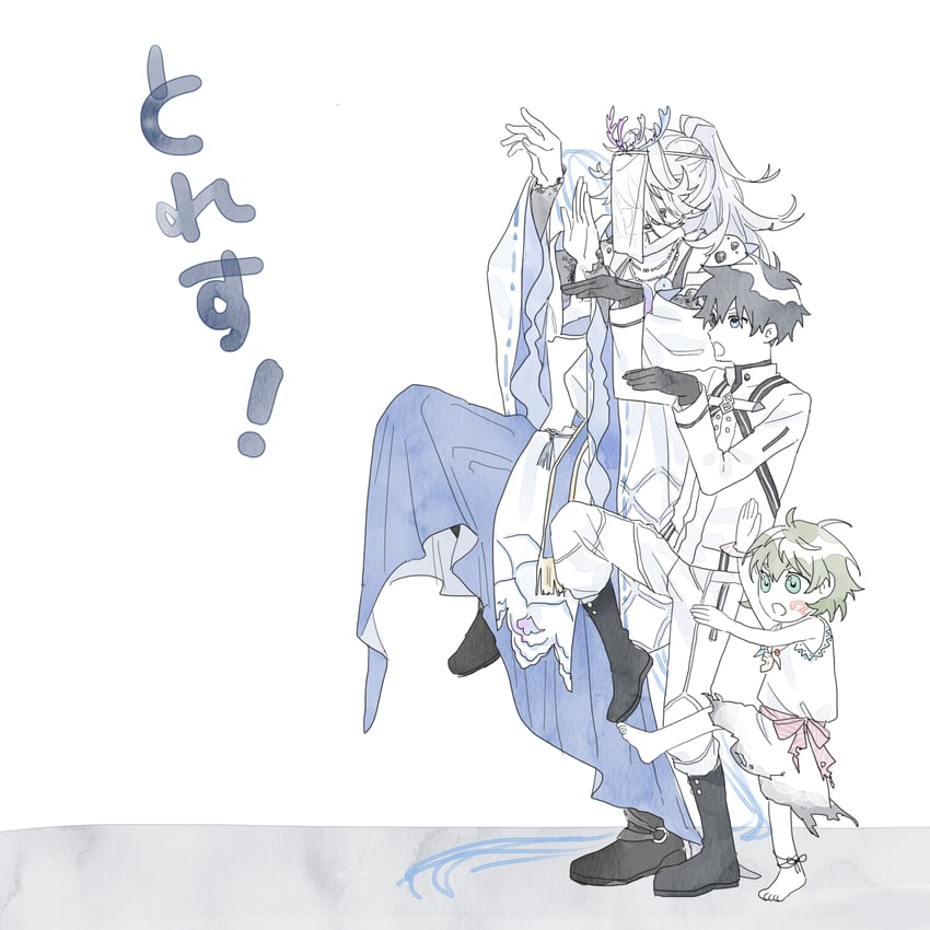 fujimaru ritsuka, azumi-no-isora, and yuta (fate and 1 more) drawn by dakoka
