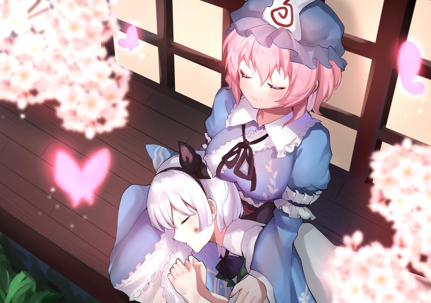 konpaku youmu and saigyouji yuyuko (touhou) drawn by majime_joe