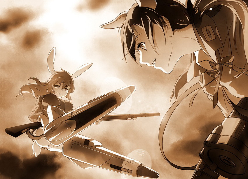 gertrud barkhorn and charlotte e. yeager (world witches series and 1 more) drawn by kisetsu