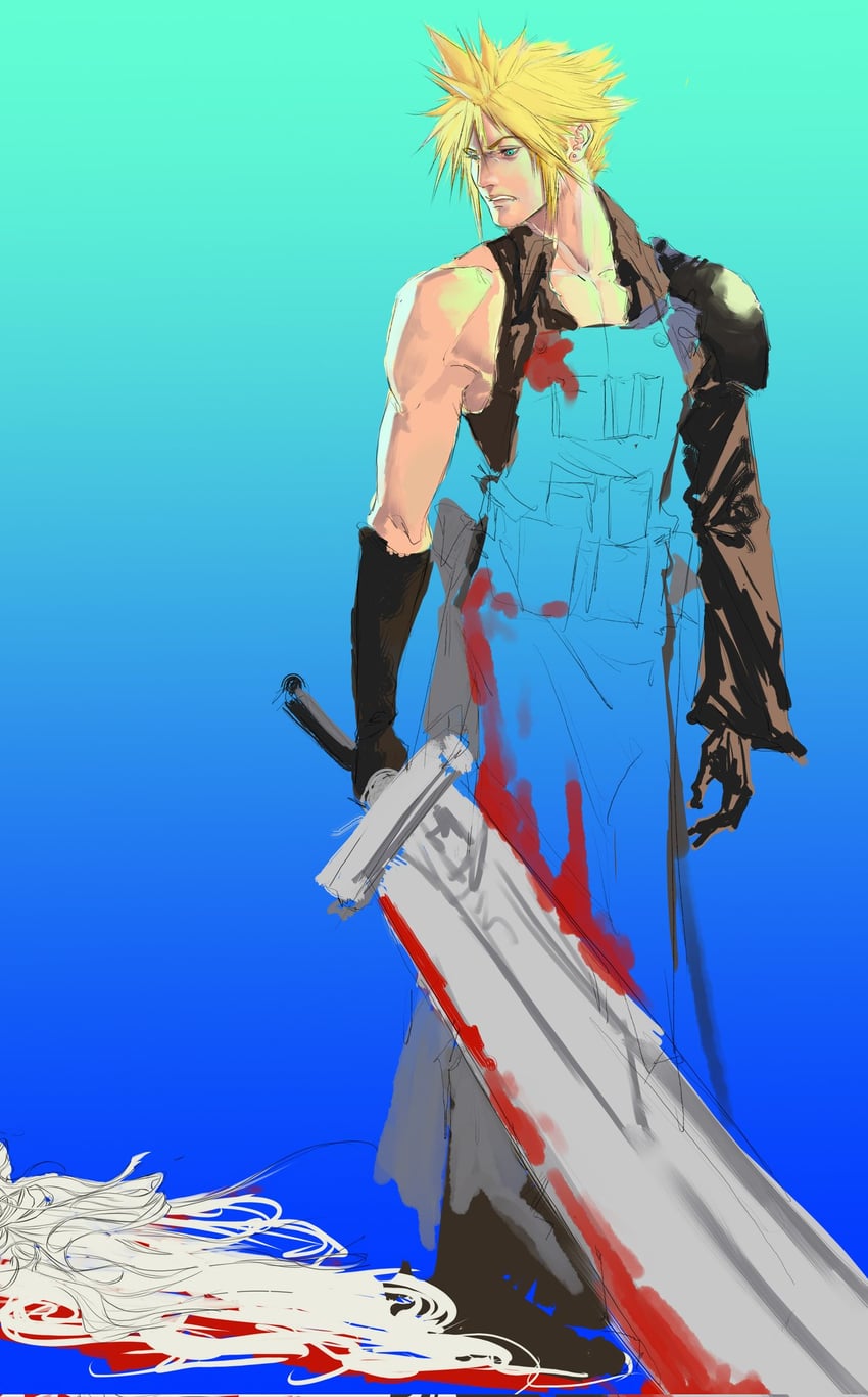 cloud strife and sephiroth (final fantasy and 2 more) drawn by gx8439440115311