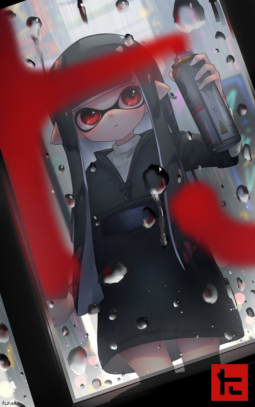 inkling player character and inkling girl (splatoon and 1 more) drawn by kashu_(hizake)