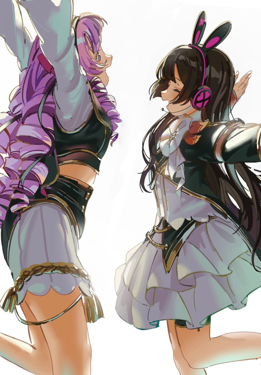 tsukino mito and hyakumantenbara salome (nijisanji) drawn by rippoutai_fuusen