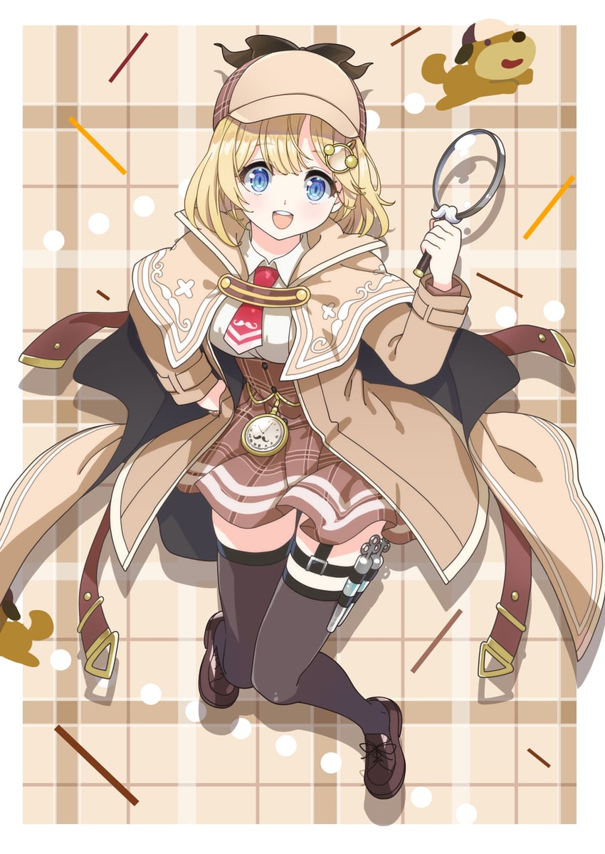 watson amelia and bubba (hololive and 1 more) drawn by akitsu_mikami