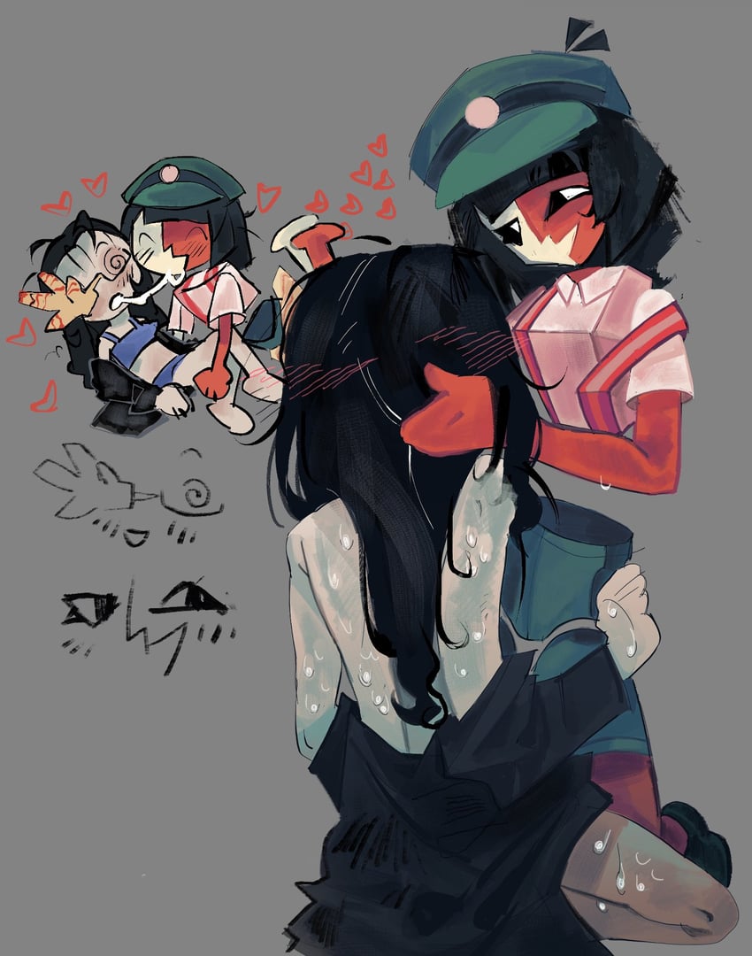 ena, coral glasses, and salesperson ena (ena and 1 more) drawn by imfunnyipromis