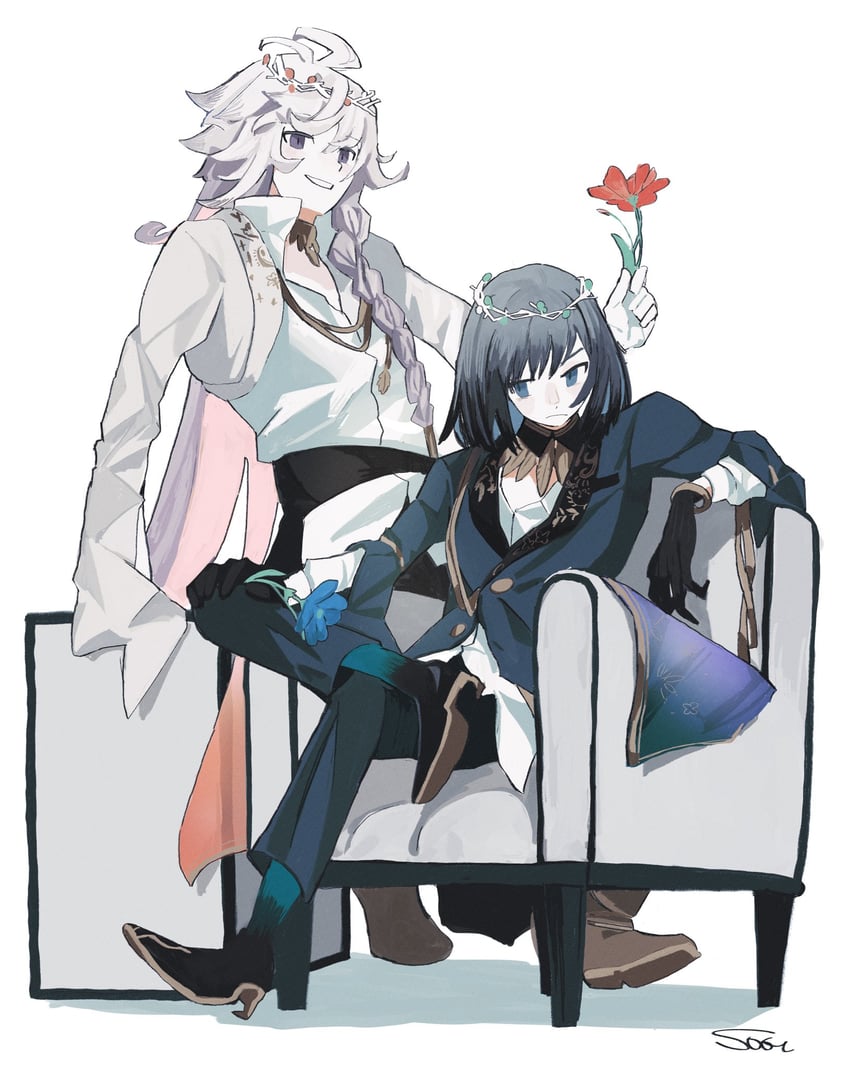 oberon and merlin (fate and 1 more) drawn by sost_fgo