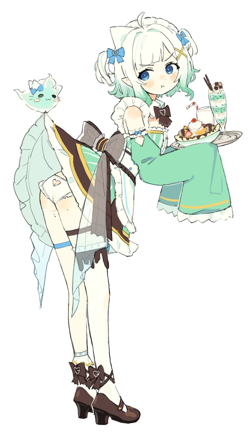 mint fantome and wisps (indie virtual youtuber) drawn by mota_(motaberrie)