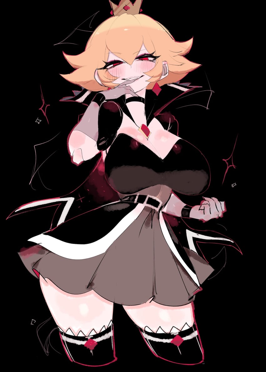 princess peach and shadow queen (mario and 2 more) drawn by usa37107692