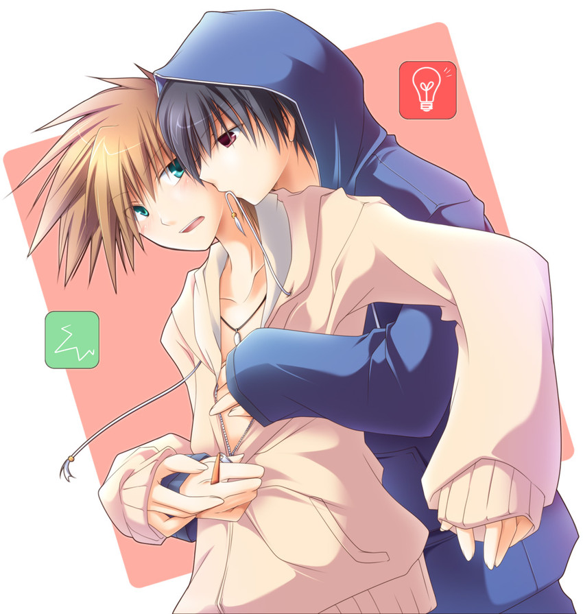 red and blue oak (pokemon and 1 more) drawn by mayokichi