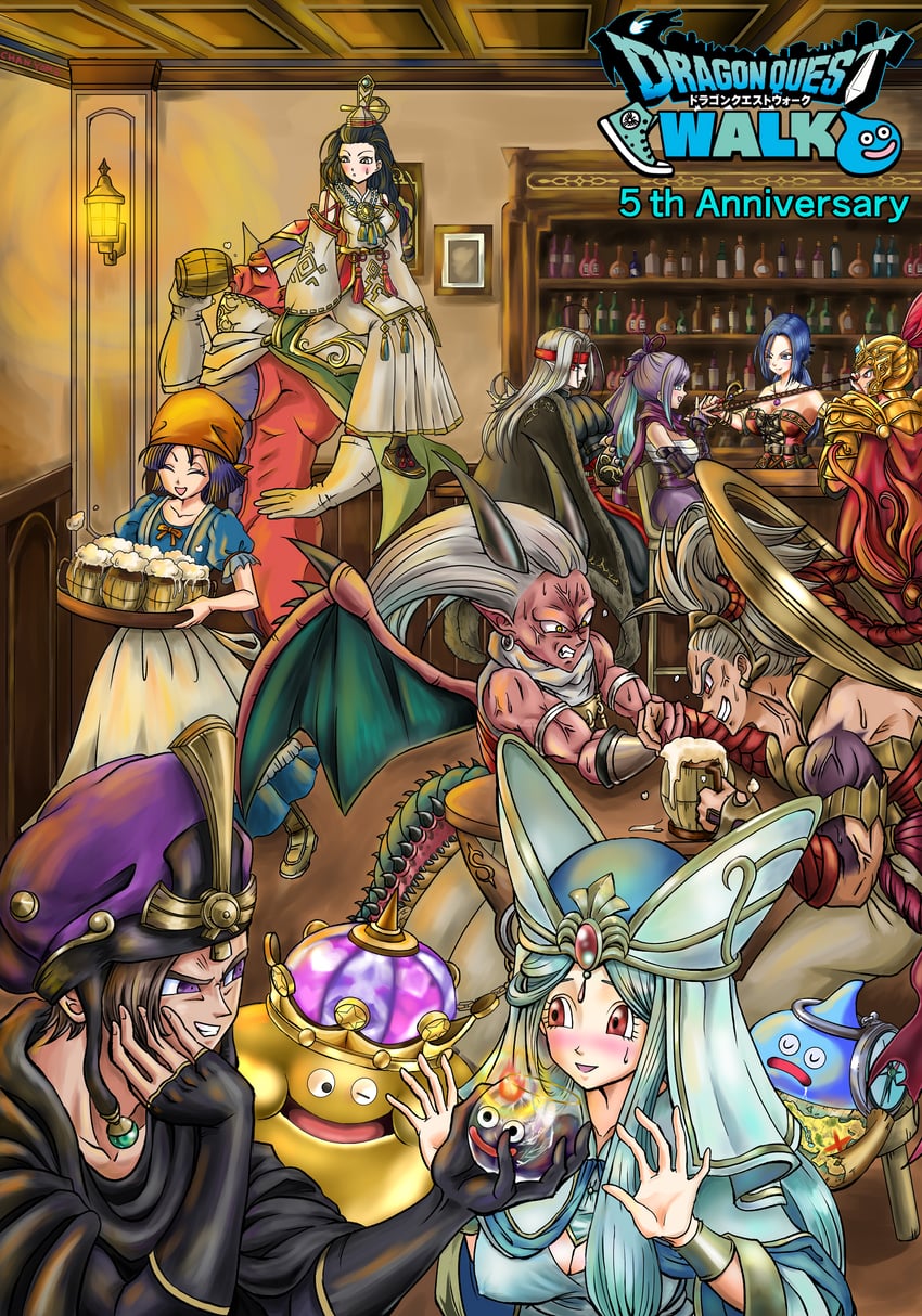 slime, pisaro, king slime, ruida, rikka, and 2 more (dragon quest and 4 more) drawn by insomnia-terminal