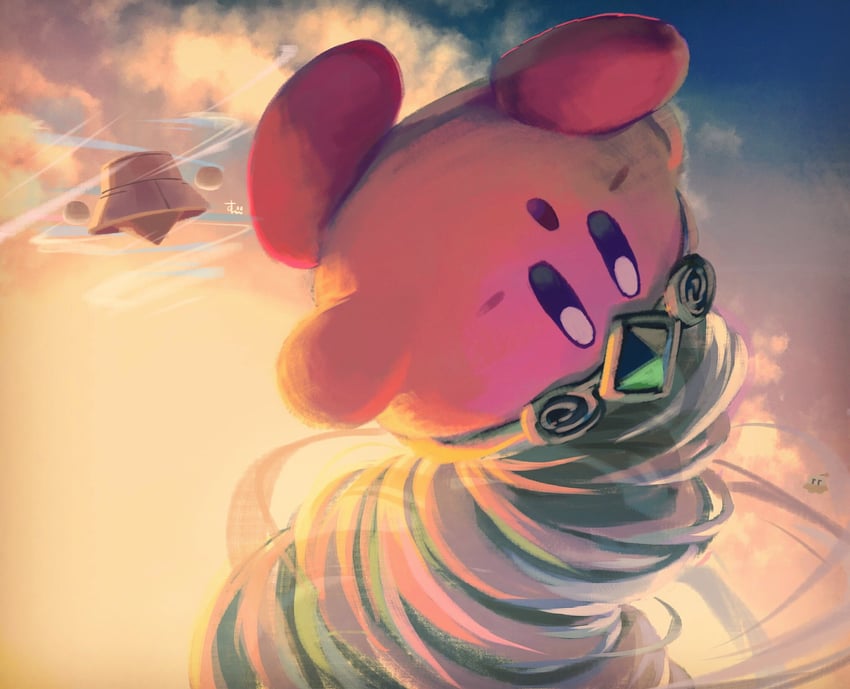 kirby, jobski, tornado kirby, and twister (kirby and 1 more) drawn by suyasuyabi