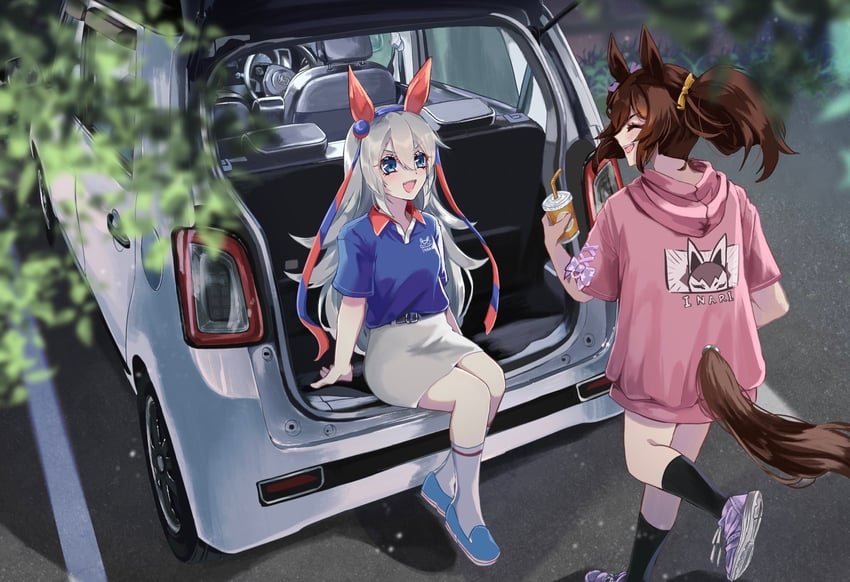 tamamo cross and inari one (umamusume) drawn by mugi_(marineblue134)