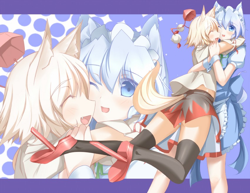izayoi sakuya, inubashiri momiji, and inu sakuya (touhou) drawn by chus