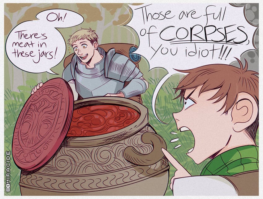 laios touden and chilchuck tims (dungeon meshi and 1 more) drawn by miracide
