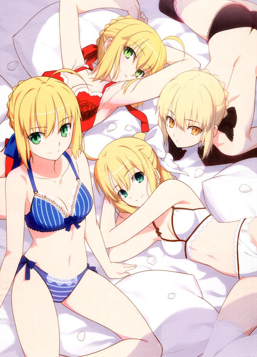 artoria pendragon, saber, nero claudius, saber alter, and saber lily (fate and 4 more) drawn by takeuchi_takashi