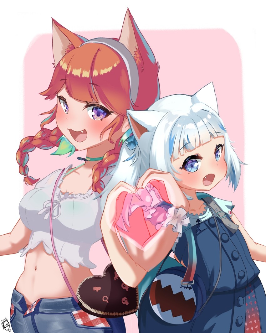 gawr gura and takanashi kiara (hololive and 1 more) drawn by yuika_nia
