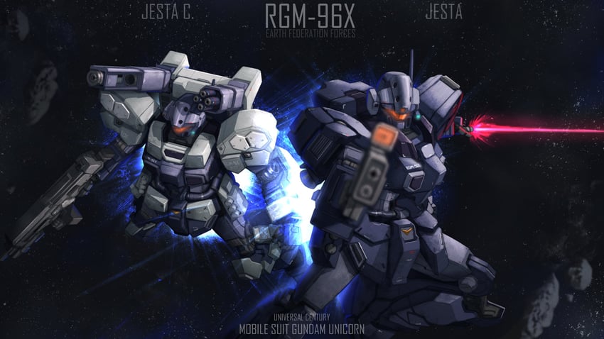 jesta and jesta cannon (gundam and 1 more) drawn by haonfest