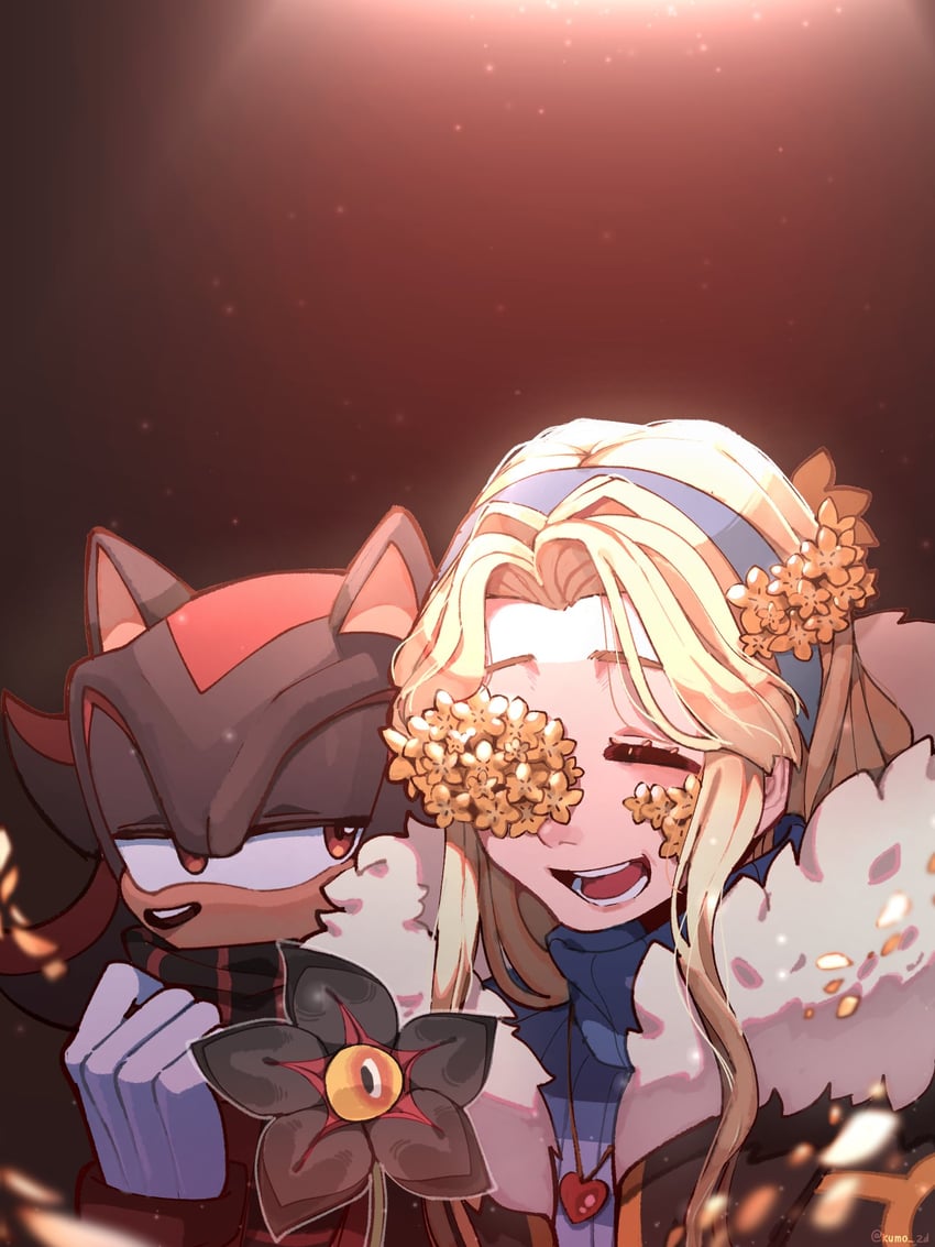 shadow the hedgehog, maria robotnik, and black doom (sonic and 2 more) drawn by kumo_zd