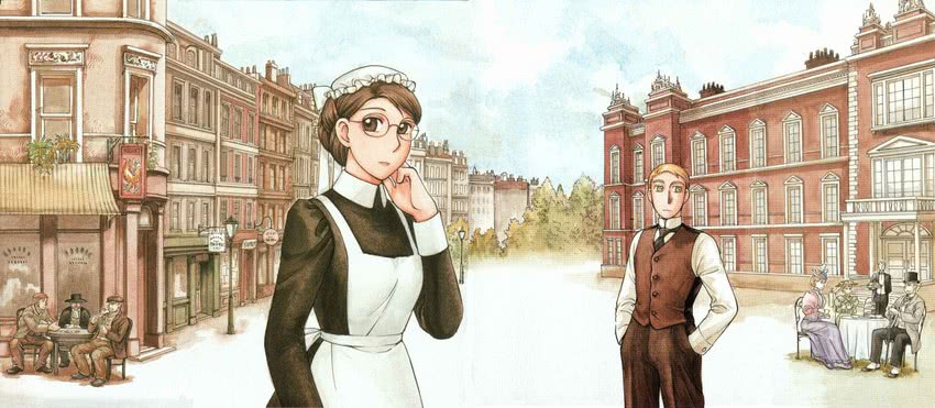 emma, william jones, eleanor campbell, stevens, grace jones, and 1 more (victorian romance emma) drawn by mori_kaoru