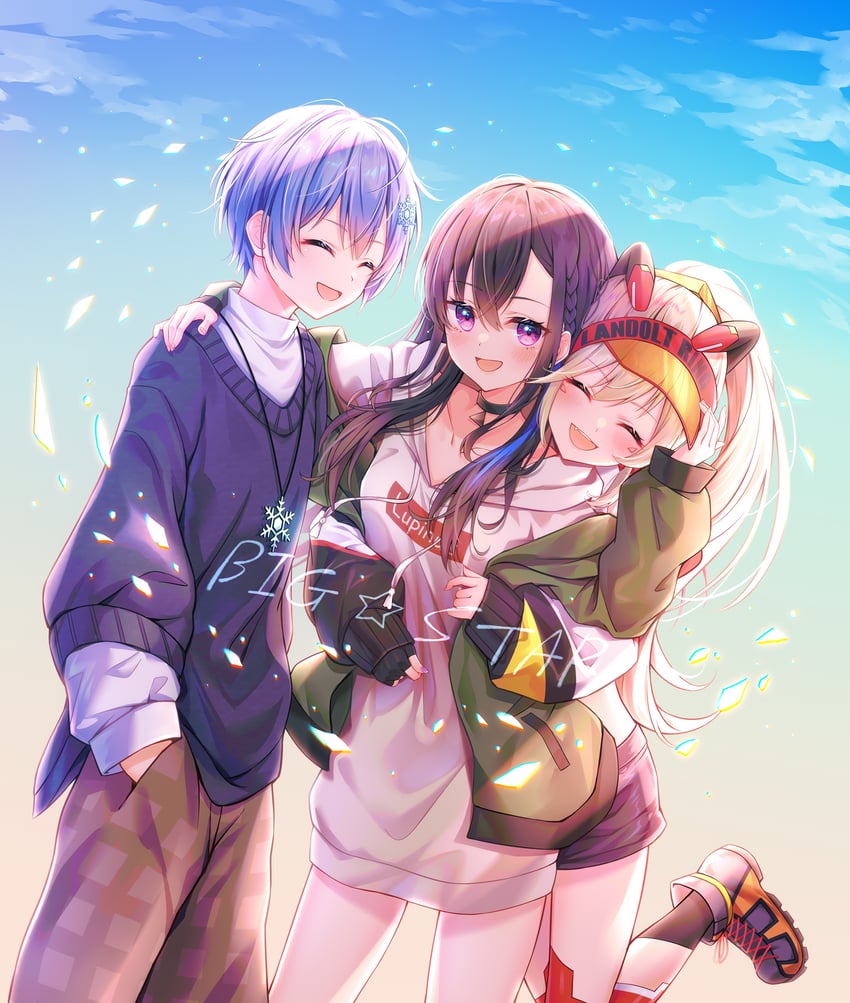 ichinose uruha, komori met, and shirayuki reid (vspo! and 4 more) drawn by toki_(toki_ship8)