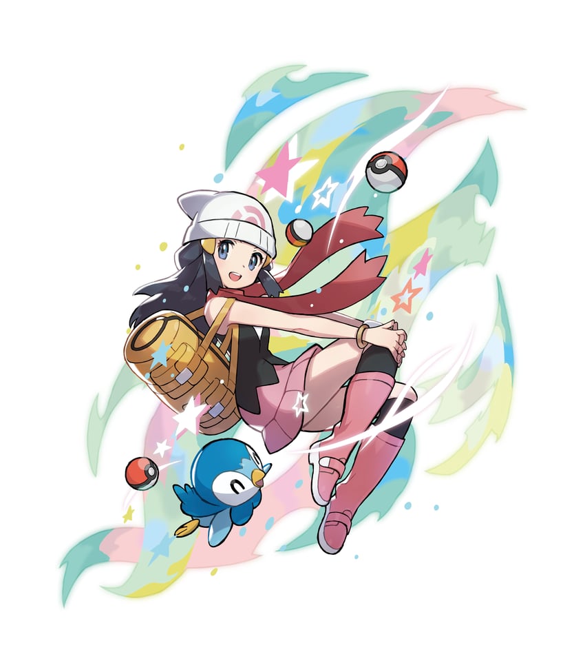 dawn and piplup (pokemon and 1 more) drawn by saitou_naoki